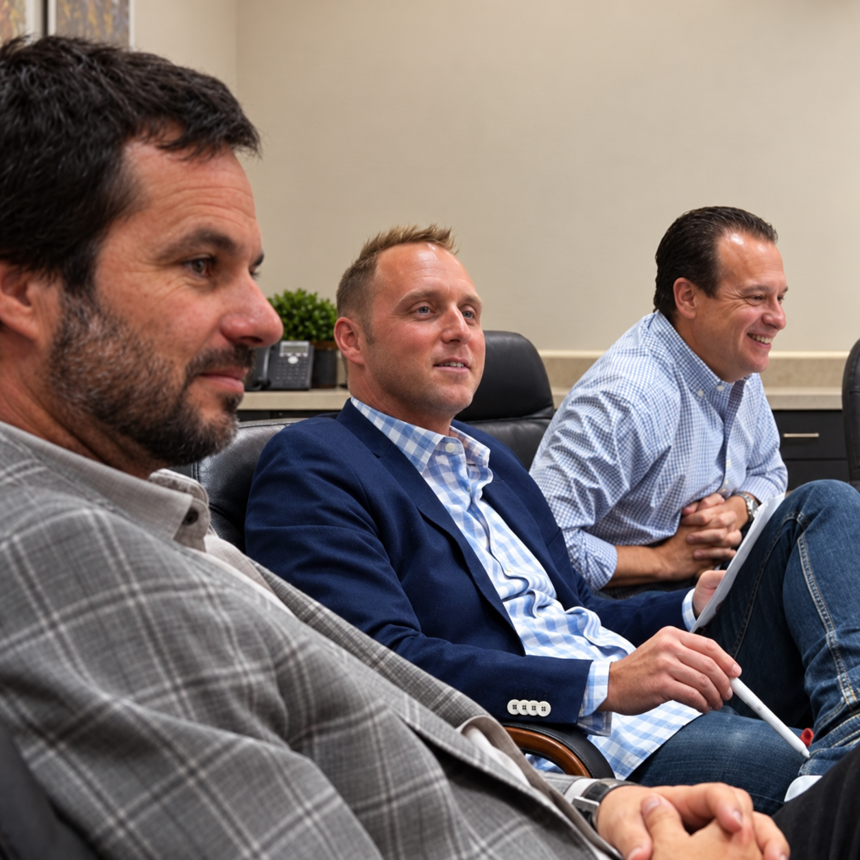TeamStrength members gathered for an in-person peer forum meeting